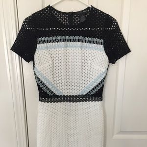Aqua Lace Self-Portrait-Inspired Dress, Size S